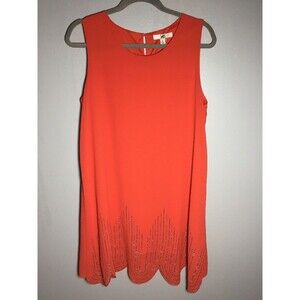 Ya Los Angeles Orange Sleeveless Flare Dress Sz L